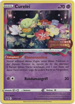 Pokemon Curelei Prerelease Stamp Holo Blackstar Promo SWSH242 NM Deutsch - Image 1