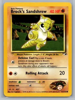 Pokemon TCG Gym Heroes Brock's Sandshrew (71) 071/132 - Image 1