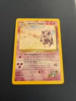 Sabrina's Gengar Holo Rare Gym Heros Set 14/132 Swirl Vintage 2000 Pokemon NM - Image 1