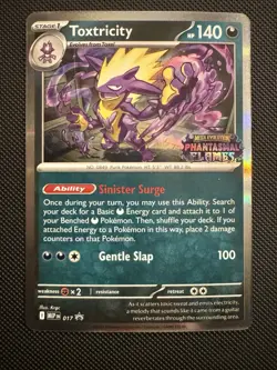 Pokemon TCG Toxtricity (PRERELEASE) MEP 017 Phantasmal Flames Stamped Promo NM - Image 1