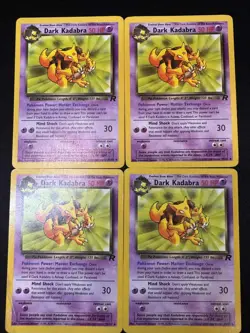 x4 - Pokemon TCG Dark Kadabra 39/82 Uncommon Unlimited Team Rocket LP - Image 1