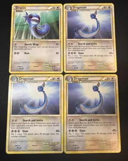 x4 - Dragonair 32/102 + Dratini 62/102 - Triumphant HGSS - Pokemon LP+ / NM - Image 1