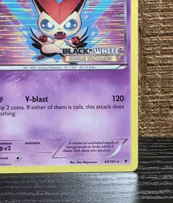 Pokemon B&W: Noble Victories Set - Victini Prerelease Promo 43/101 NM Stamped - Image 2