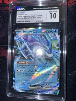 Pokemon 2023 Suicune ex 010/034 TCG Classic CLB Holo CGC 10 GEM MINT - Image 2