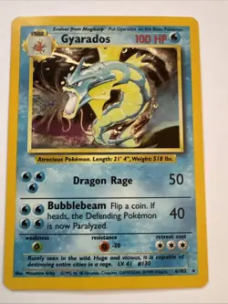 Pokemon TCG Gyarados Base Set 6/102 Holo 1999 Wizards Light play great Condition - Image 3