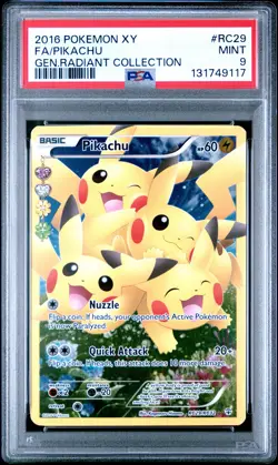 2016 POKEMON XY GENERATIONS RADIANT COLL #RC29 FULL ART/PIKACHU PSA 9 - Image 1