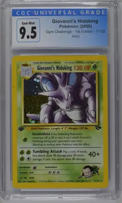 Giovanni's Nidoking Pokemon 2000 Gym Challenge 1st Edition CGC 10 Gem Mint - Image 1