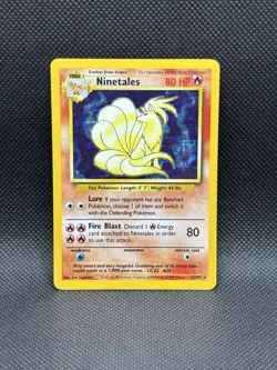 Ninetales 12/102 Base Set Unlimited Holo Rare Pokemon TCG - Image 1