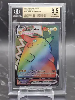 2020 Pokemon Pikachu VMAX Rainbow Secret 188/185 Vivid Voltage BGS 9.5 - Image 1