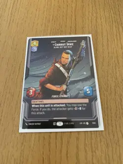 Star Wars Unlimited TCG ‘Chirrut Imwe - Blind, But Not Deaf’ PRESTIGE Card - Image 1