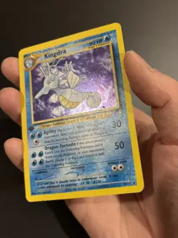 DOUBLE SWIRL Kingdra 8/111 Rare Holo 1st Edition Neo Genesis Set Pokemon Card - Image 2