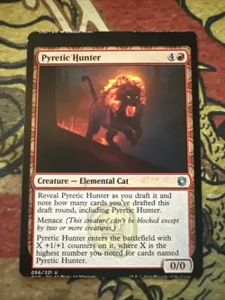Mtg Magic Conspiracy Pyretic Hunter Miscut Misprint Card - Image 1