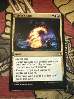 Mtg Magic Commander 2020 Miscut Misprint Tempe Charm Card - Image 1