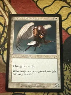 Mtg Magic Angel Of Retribution Black Ink Bleed Misprint Error Card - Image 1