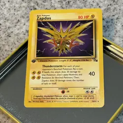 1st Edition Zapdos 30/62 | Pokemon TCG Trading Card | WOTC Vintage Rare LP/MP - Image 1