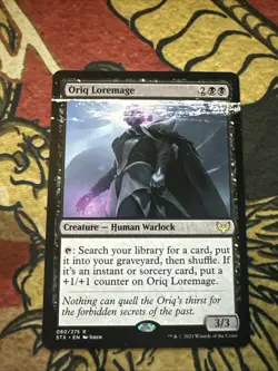 Mtg Magic Strixhaven Oriq Loremage Misprint Error Card Ink Print Error - Image 1