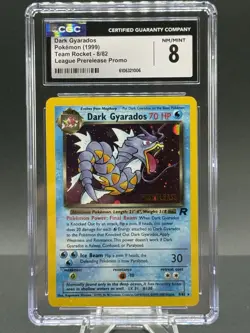 CGC 8 Dark Gyarados 8/82 League Prerelease Promo Team Rocket 1999 Pokemon Card - Image 1