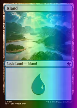 MTG Magic the Gathering Island (274/789) Foundations NM FOIL - Image 1