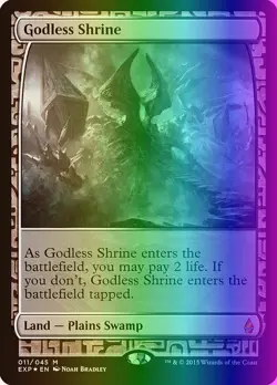 MTG Magic the Gathering Godless Shrine (11/45) Zendikar Expeditions LP FOIL - Image 1