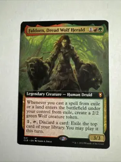 Faldorn, Dread Wolf Herald (Extended Art) MTG, Battle for Baldur's Gate #641 - Image 1