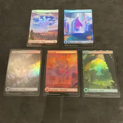 Outlaws Of Thunder Junction x5 FOIL Full Art Basic Land Set NM MTG #272-276 - Image 1