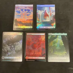 Outlaws Of Thunder Junction x5 FOIL Full Art Basic Land Set NM MTG #272-276 - Image 2