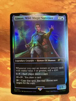 MTG Foil Full Art Simon, Wild Magic Sorcerer SLD: D&D: Honor Among Thieves!! - Image 1