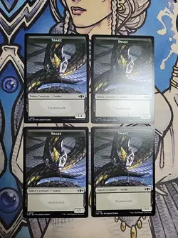 4x Snake (1,1) / Myr (1,1) Dual-Sided Tokens - NM/M TDC MTG - Image 1
