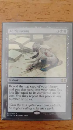 Mtg Ad Nauseam - Nm FOIL - Rare 076/332 2XM*EN Edh Angels Grace Combo - Image 1
