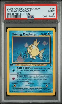 2001 POKEMON NEO REVELATION 1ST ED #66 SHINING MAGIKARP-HOLO PSA 9 - Image 1