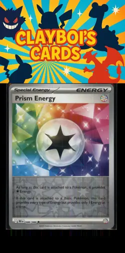 Prism Energy Reverse Holo SV: Black Bolt Pokemon TCG 086/086 NM+ - Image 1