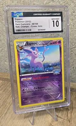 Pokemon Espeon Dark Explorers National Champs Crosshatch Promo Holo 2012 Cgc 10 - Image 1
