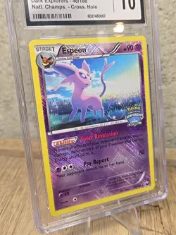 Pokemon Espeon Dark Explorers National Champs Crosshatch Promo Holo 2012 Cgc 10 - Image 2