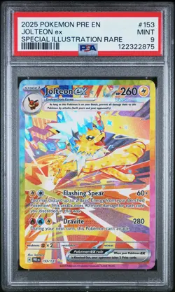 2025 Pokemon Prismatic Evolutions Jolteon Special Illustration Rare PSA 9 #153 - Image 1