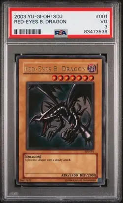 2003 YU-GI-OH! STARTER DECK: JOEY #001 RED-EYES B. DRAGON PSA 3 - Image 1