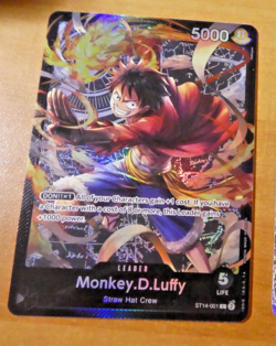 ONE PIECE ENGLISH 3D2Y CARD GAME HOLO CARTE MONKEY.D.LUFFY ST14-001 ST EN NEUF - Image 1