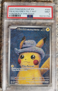 2023 POKEMON PIKACHU WITH GREY FELT HAT #085 Van Gogh PSA 9 Mint Star Promo Card - Image 1