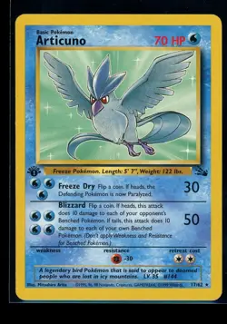Pokemon TCG 1st Edition Articuno Non Holo Fossil Set 17/62 1999 - Image 1