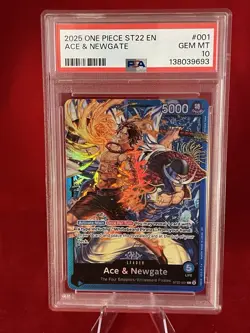 2025 ONE PIECE STARTER DECK ST22-ACE & NEWGATE #001 PSA 10 GEM MINT - Image 2