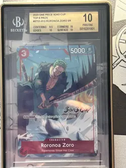 One Piece TCG Ronoroa Zoro BGS 10 ST01-013 PROMO CHAMPIONSHIP TOP 8 PRIZE ENG - Image 1