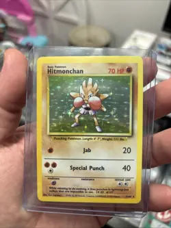 Hitmonchan Holo Rare Base Set 7/102 WOTC Vintage Pokemon Card 1999 NM - Image 1