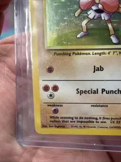Hitmonchan Holo Rare Base Set 7/102 WOTC Vintage Pokemon Card 1999 NM - Image 2