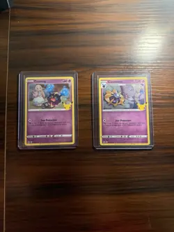 Pokemon Celebrations Cosmog 013/025 & Cosmoem 014/025 Holo Rare TCG Card 2021 - Image 1