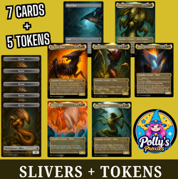 Slivers + 5 Tokens (12 Pack) FOIL Proxy Cards [Hivelord Overlord Queen Legion] - Image 3