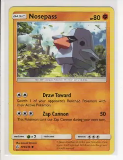 NOSEPASS COSMIC ECLIPSE SET POKEMON CARD 106/236 NM/M - Image 1