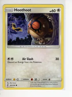 HOOTHOOT UNIFIED MINDS SET POKEMON CARD 165/236 NM/M - Image 1