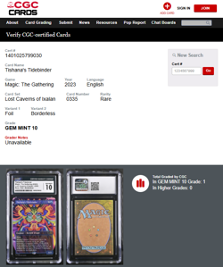 MTG Magic the Gathering Lost Caverns of Ixalan Tishana's Tidebinder CGC 10 POP1 - Image 3