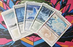 Snow-Covered Mountain Swamp Island Plains Forest NM White Border MTG Unplayed - Image 1