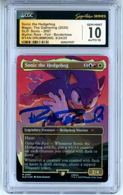 CGC GEM MINT 10 Auto 10 Ryan Drummond Sonic the Hedgehog SLD: Sonic - 2087 - Image 1