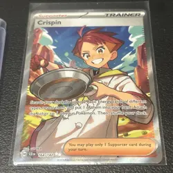 Pokemon TCG Crispin 164/142 Ultra Card SV-07 Stellar Crown Rare Full Art Trainer - Image 1